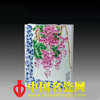 侯政 新彩工筆花鳥鑲器