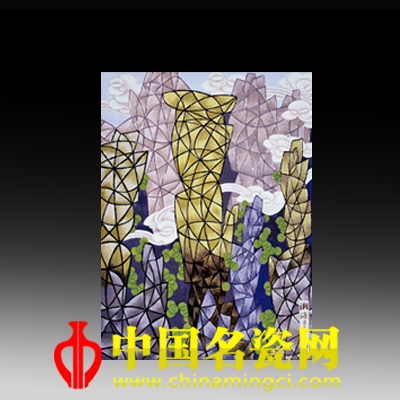 龔循明 春夏秋冬 彩繪瓷板