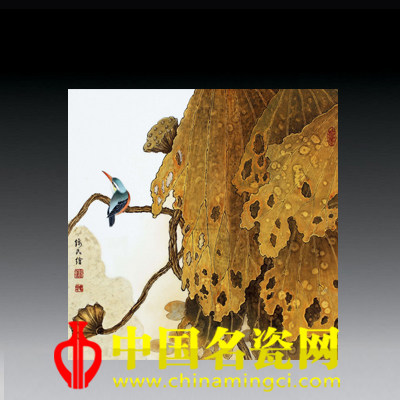 馮錦民 釉上彩荷塘瓷板