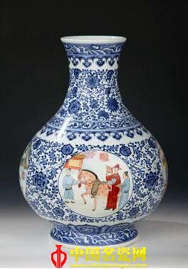 王錫良作品《人生四喜》青花瓷