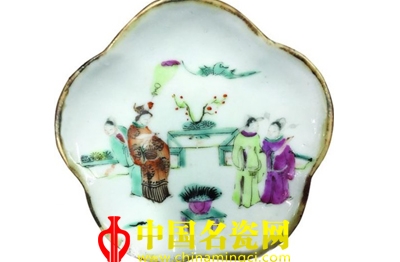 清同治粉彩瓷碟引出“太宗懷鷂”故事